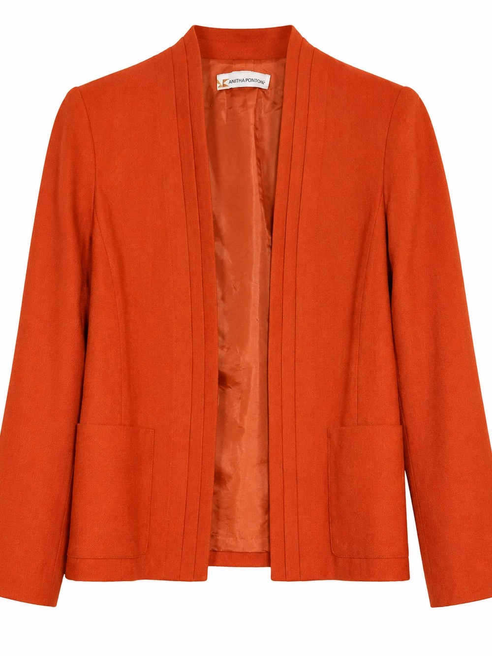 Orange Open-Front Women's Blazer